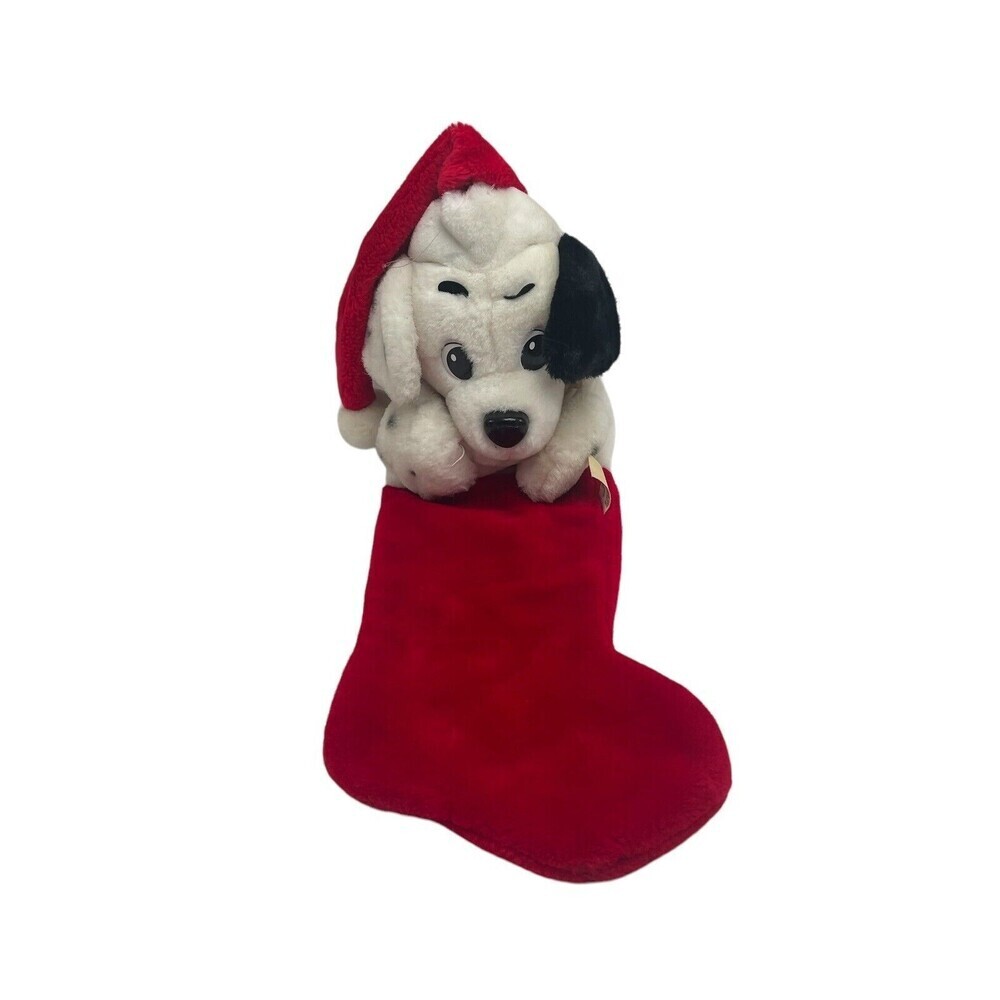 Vintage 1990 Disneyland 101 Dalmatians Dog Plush Stuffed Christmas Stocking RARE